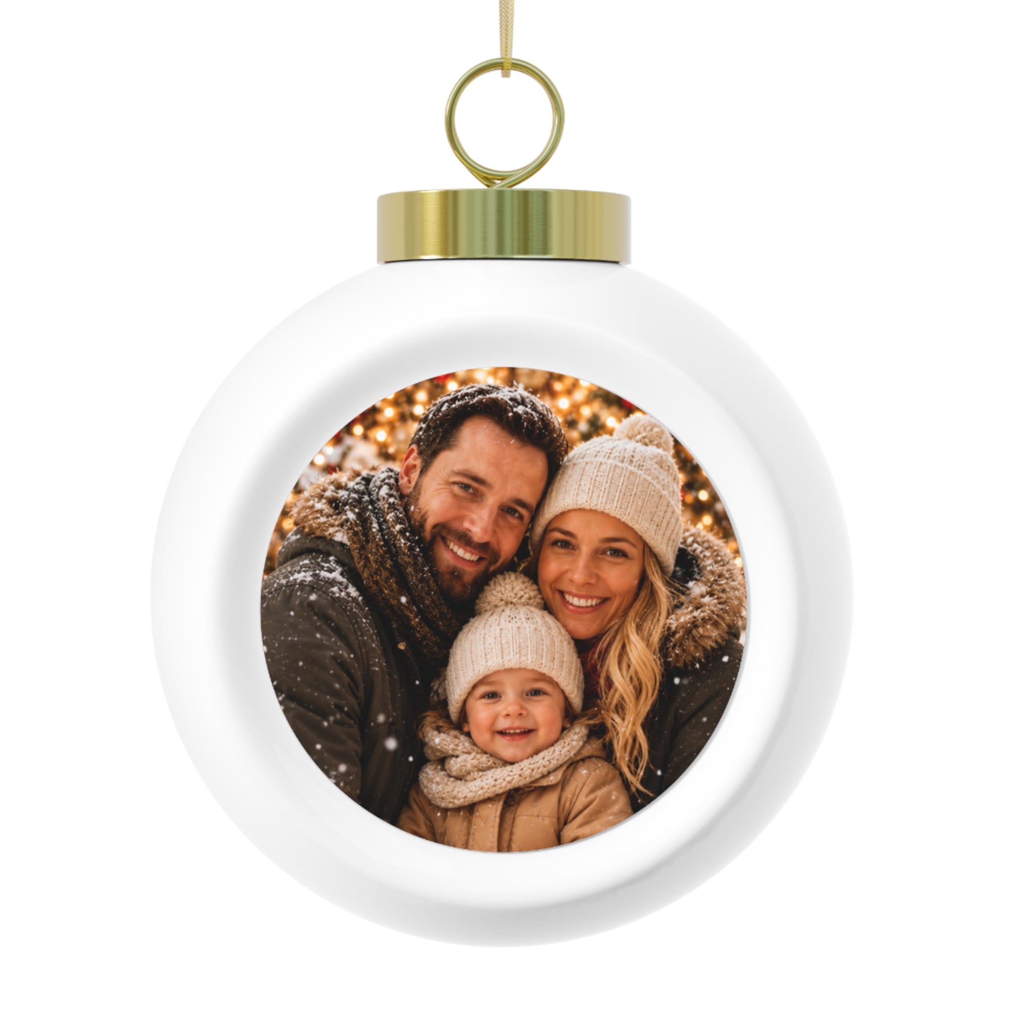 Personalized Family Photo Christmas Ball Ornament - Jessify Gifts