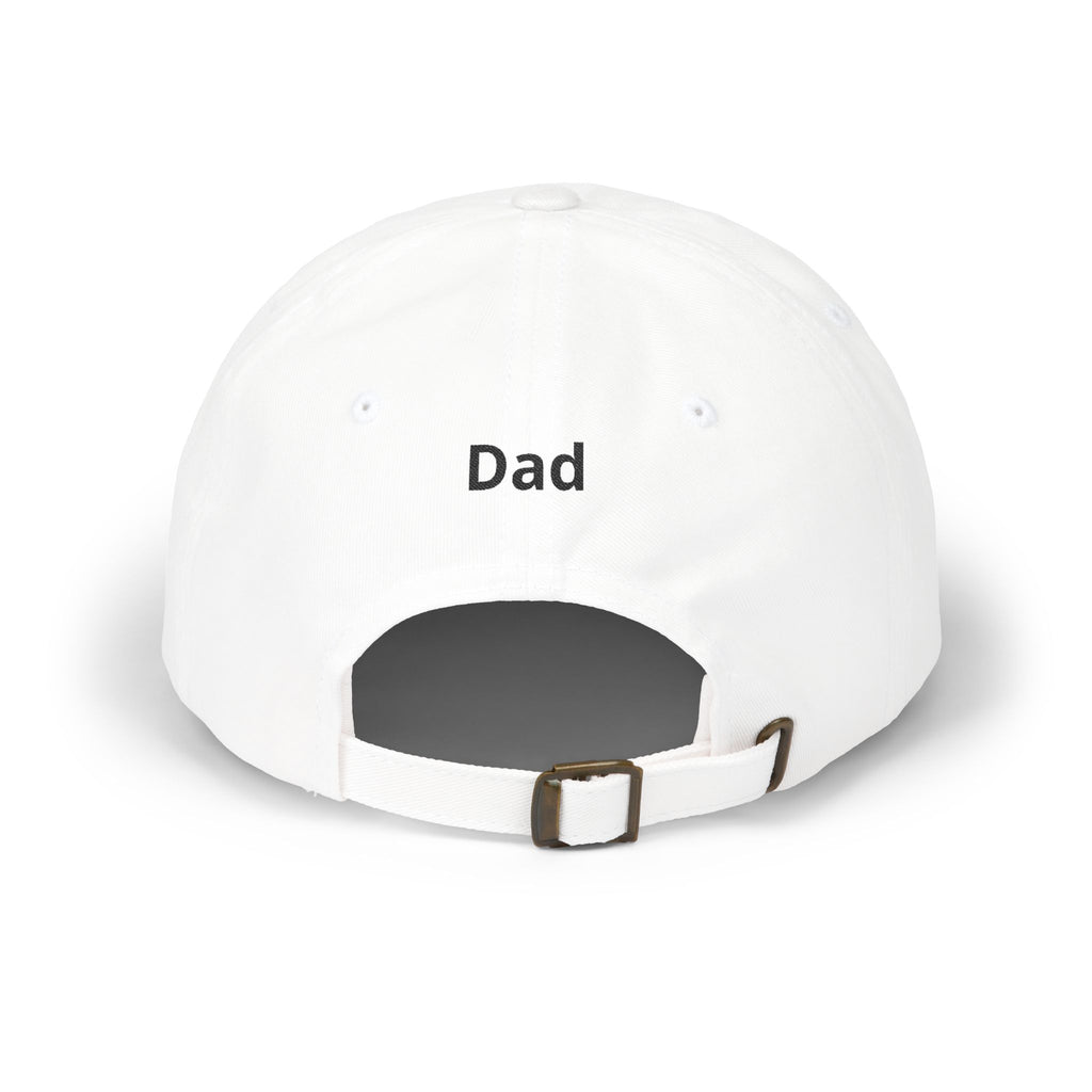 Side view of patriotic America 250 baseball cap in white