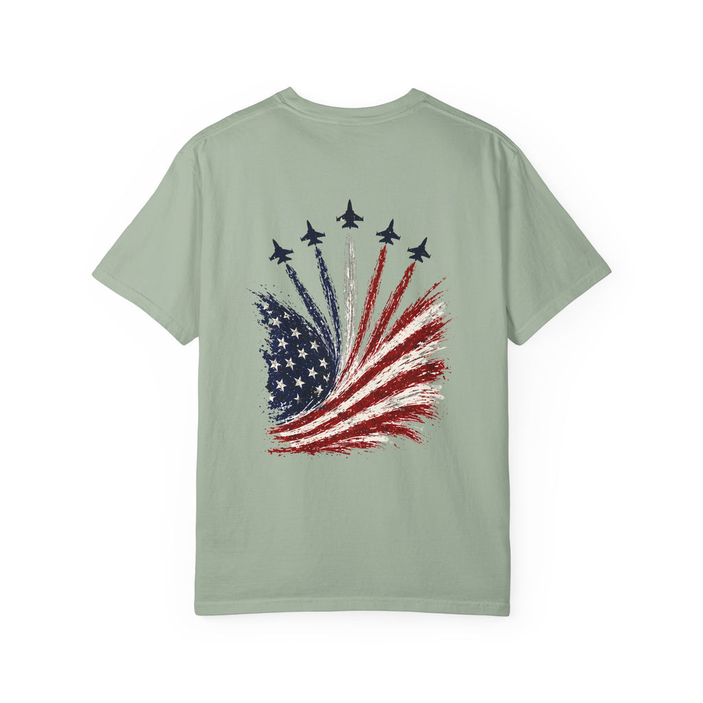 Alternate close-up of personalized America 1776 shirt print