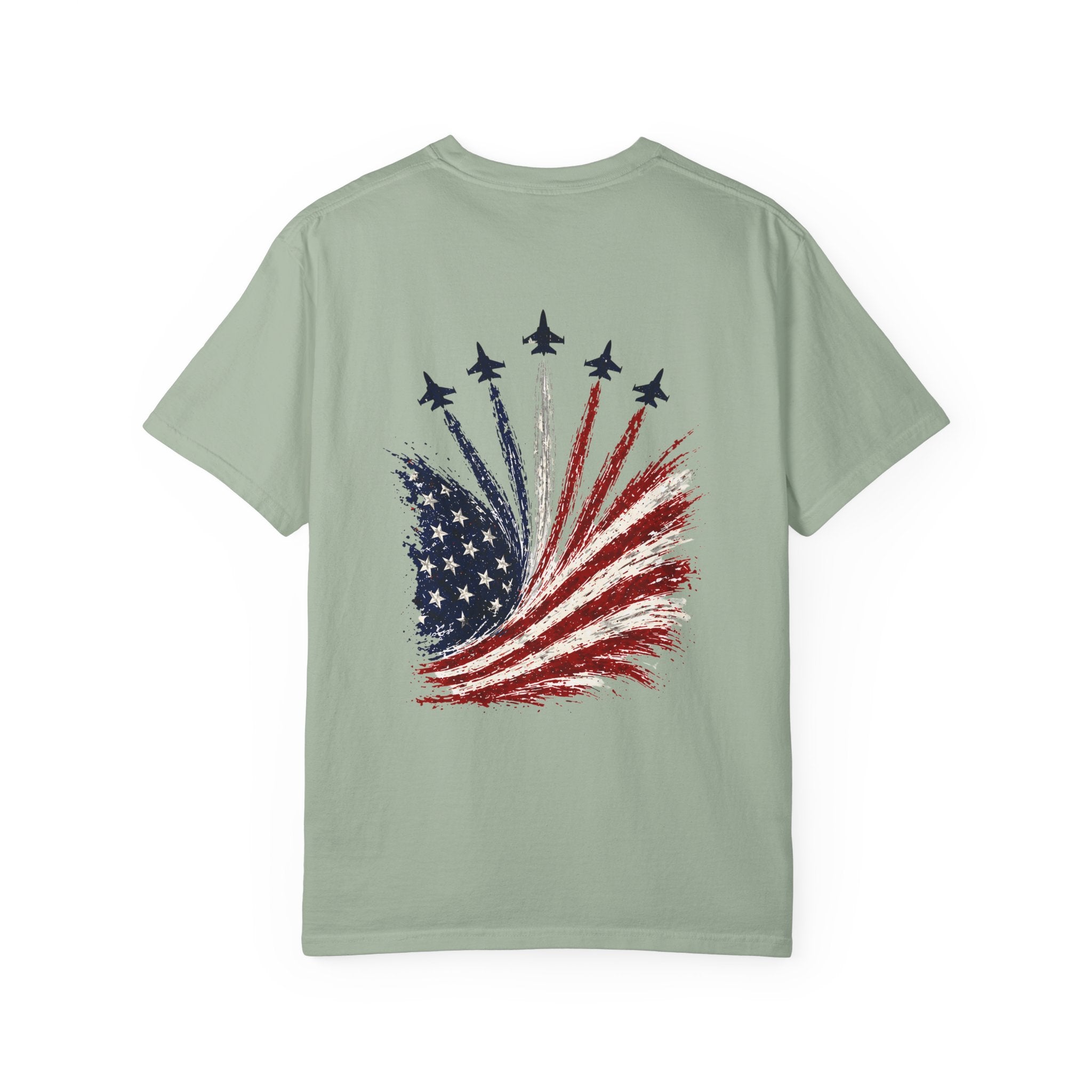 Alternate close-up of personalized America 1776 shirt print