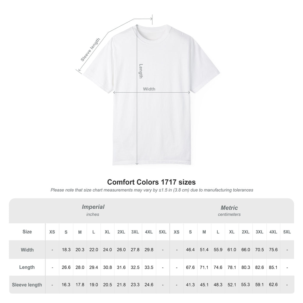 America 1776 t-shirt size chart