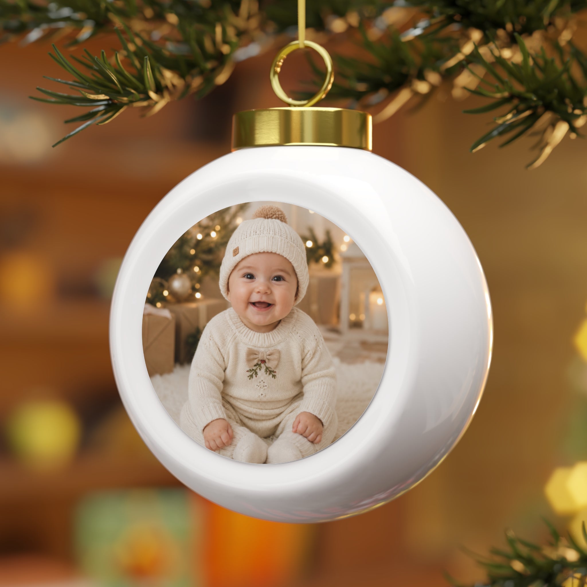 Personalized Baby Photo Christmas Ball Ornament - Jessify Gifts