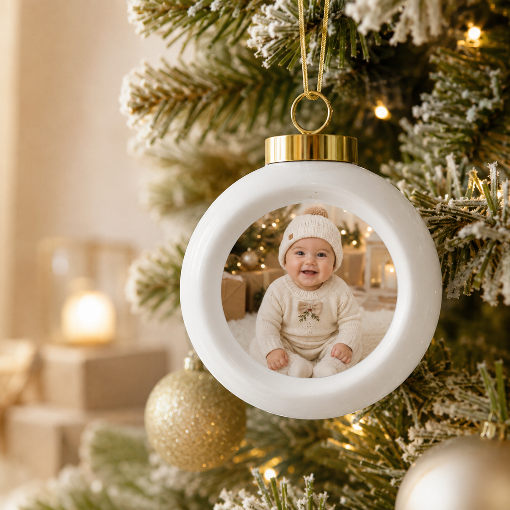 Personalized Baby Photo Christmas Ball Ornament - Jessify Gifts