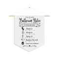 Personalized Bathroom Rules pennant with a family name and five funny bathroom rules on a wooden dowel