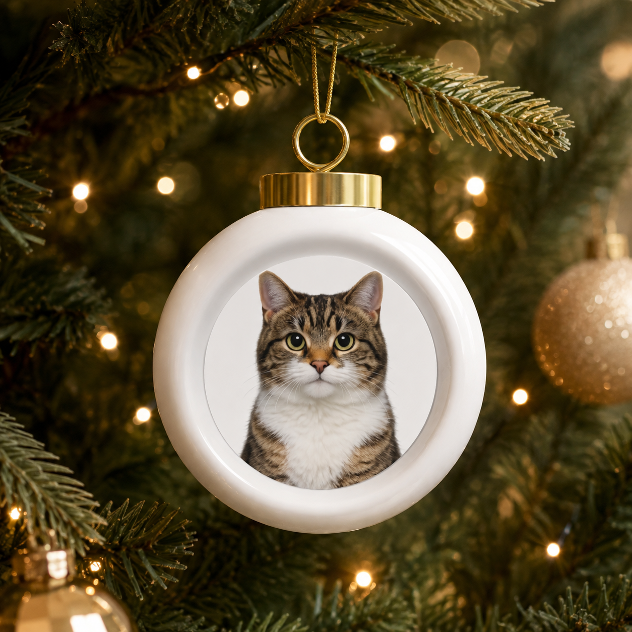 Design template for the cat photo Christmas ornament