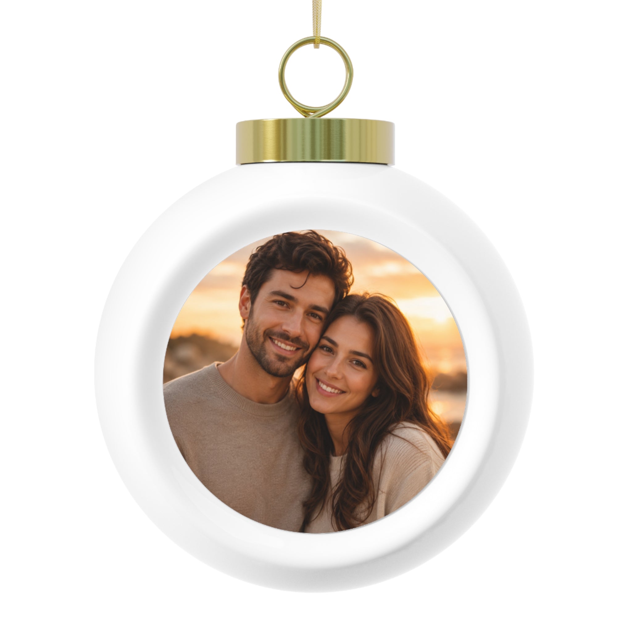Personalized Couple Photo Christmas Ball Ornament - Jessify Gifts