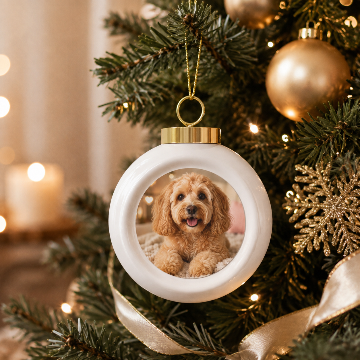 Personalized Dog Photo Christmas Ball Ornament - Jessify Gifts