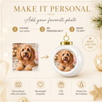 Personalized Dog Photo Christmas Ball Ornament - Jessify Gifts