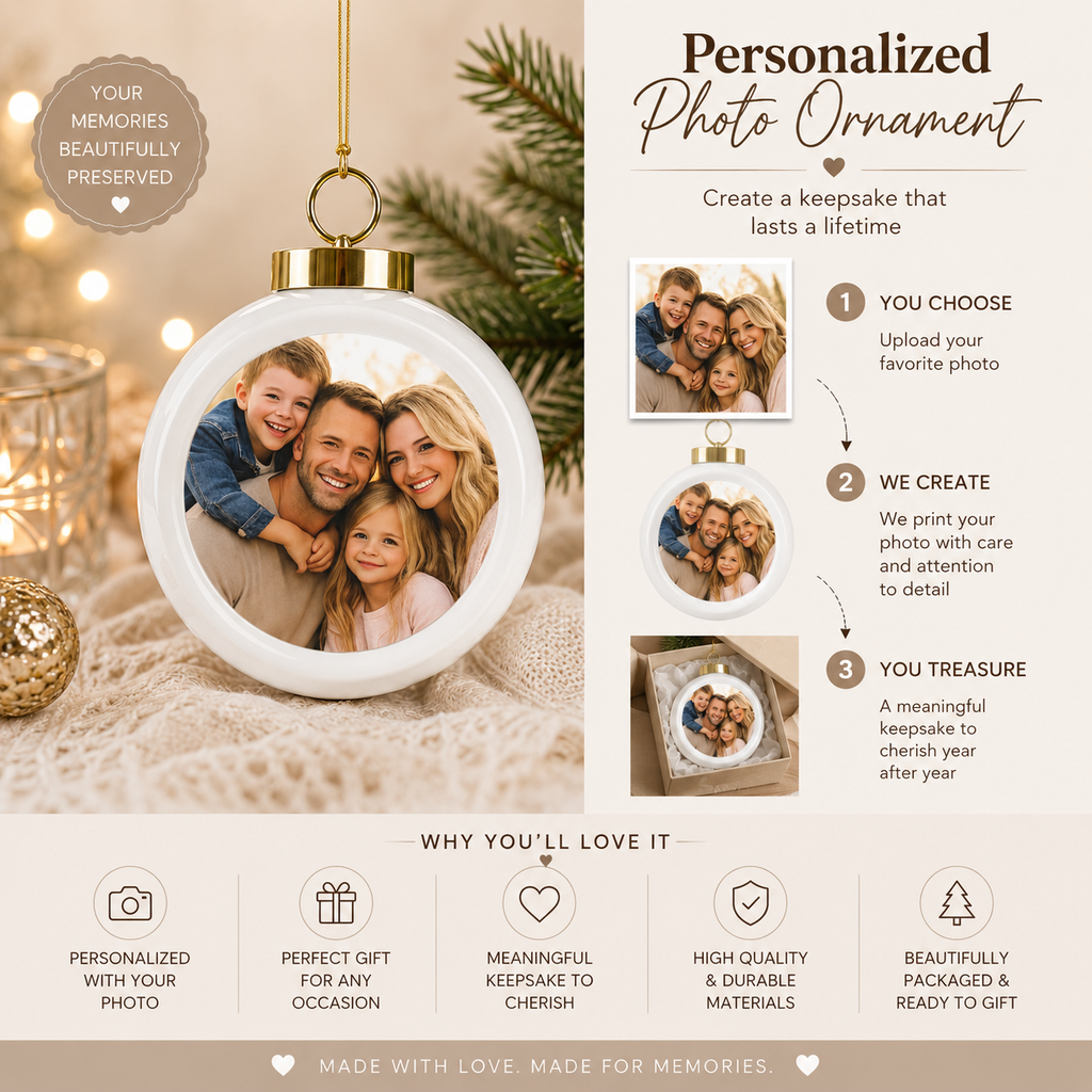 Personalized Family Keepsake Christmas Ball Ornament - Jessify Gifts