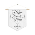 Personalized Home Sweet Home pennant with an established year and family name in elegant script