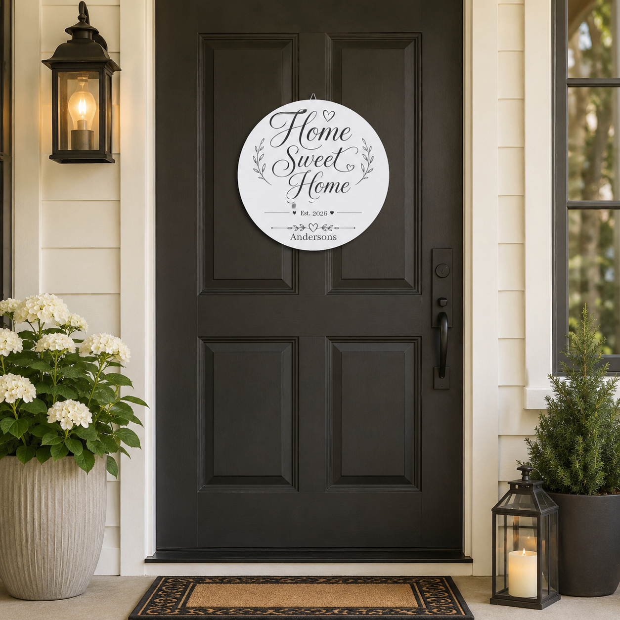 Design template for the Home Sweet Home wood plaque showing the print layout