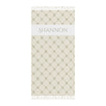 Personalized lattice beach towel with custom name and tassels