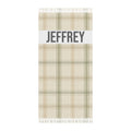 Personalized plaid beach towel with custom name and tassels