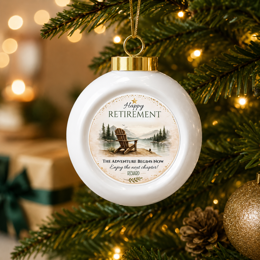 Design template for the retirement Christmas ornament