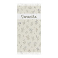Personalized wildflower beach towel with custom name and tassels