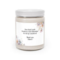 Personalized thank-you candle with a floral label reading your hard work kindness and dedication do not go unnoticed