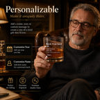 Close-up of the 'Work-Free Since' personalized retirement glass design