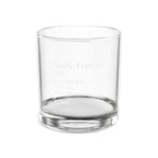 Personalized 10oz retirement whiskey rocks glass with the 'Work-Free Since' design